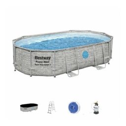 Piscine Hors Sol Tubulaire Bestway Power Steel Design Pierre 488x305x107 cm Épurateur à Sable de