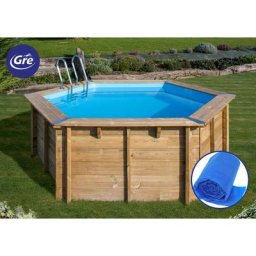 Piscine bois VANILLE 2 Ø4,00m x H: 1,17m - Bâche été à bulles offerte