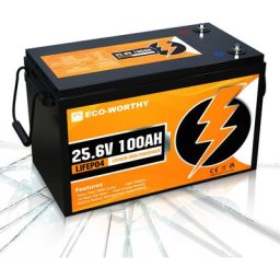 24V 100Ah Batterie 24V LiFePO4 Rechargeable au lithium avec 3000+ cycles profonds et protection bms