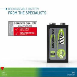 Ansmann Pile 6F22 9V 200 mAh NiMH rechargeable (1 pce)