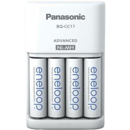 Chargeur de piles rondes NiMH avec accus Panasonic Advanced BQ-CC17 + 4x eneloop aa
