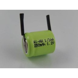 1/3AA ni-mh 1/3AA 250mAh (1.2V) cosse à souder en u pour la fabrication de modèles, lumières