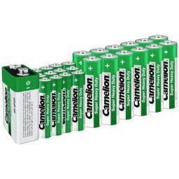 Jeu de piles LR03, LR6, bloc 9V 25 pc(s) - Camelion