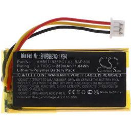 Batterie compatible avec Sennheiser Flex rs 2000, rs 5000 amplificateur stéréo, Hifi (280mAh, 3,7V,