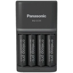 Chargeur de bloc de batterie NiMH avec accus Panasonic Smart & Quick BQ-CC55 +4x eneloop Pro aa
