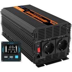 Convertisseur 12v 220v 3000w onduleur télécommande 2X usb et écran pour Panneau Solaire Voiture