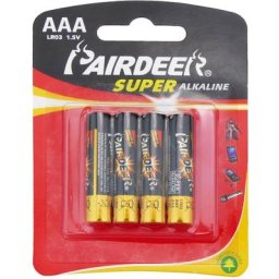 Lot de 4 piles alcalines aaa de 1,5 v