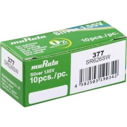 SR626SW-PBWW Pile bouton 377 oxyde dargent 26 mAh 1.55 v 10 pc(s) - Murata
