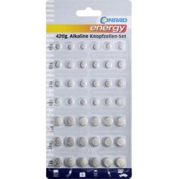 Jeu de piles bouton 6x AG1, 12x AG3, 6x AG4, 9x AG10, 3x AG12, 6x AG13 - Conrad Energy