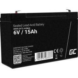 AGM40 Batterie au plomb 6 v 15 Ah plomb (agm) (l x h x p) 151 x 100 x 94 mm cosses plates 6,35 mm