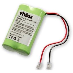 Batterie universelle, bloc de piles vhbw NiMH 2000mAh 2.4V 2x AA