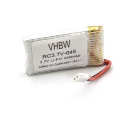 Li-Ion batterie 450mAh (3.7V) pour modèle réduit quadrirotor U841-1, U841-16, U843 - Vhbw