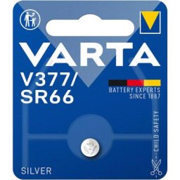 Micro pile bouton Varta silver sr66 - v377 1,55v (emballage 1 unit) ø6,6x2,0 mm