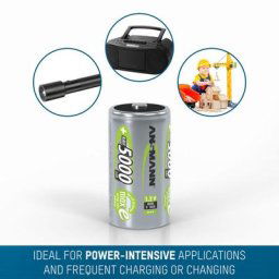 Ansmann Piles rechargeables Mono d 5000 mAh 1,2 v (lot de 2)