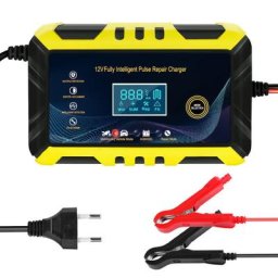 Chargeur de batterie de voiture – SDLOGAL Chargeur de batterie intelligent 12 V/6A, Écran LCD,