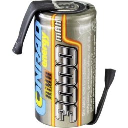Cellule simple de batterie NiMH Sub-C 1.2 v 3000 mAh avec pattes à souder - Conrad Energy