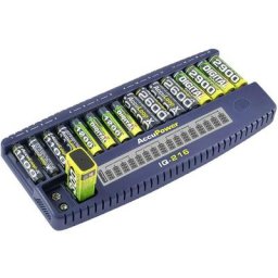 AccuPower IQ216 Chargeur de piles rondes NiCd, NiMH LR03 (AAA), LR6 (AA), 6LR61 (9 V)