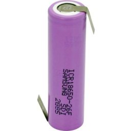 Pile rechargeable spéciale 18650 Samsung ICR18650-26F cosses à souder en z Li-Ion 3.7 v 2550 mAh 1