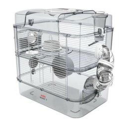 Cage sur 2 étages pour hamsters, souris et gerbilles - Rody3 duo - l 41 x p 27 x h 40,5 cm - Blanc
