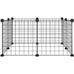 Cage animaux de compagnie à 8 panneaux Noir 35x35 cm Acier Vidaxl n/a