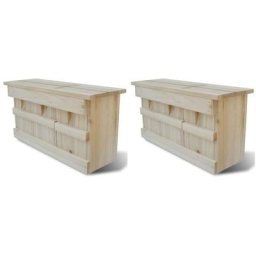 Maisons pour moineau 2 pcs Bois 44 x 15,5 x 21,5 cm Vidaxl n/a