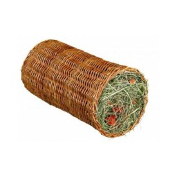 Trixie - Tunnel en osier avec foin et carotte pour rongeurs - ø 15 × 33 cm, 110 g