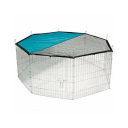 Enclos octogonal en métal pour rongeur ou lapin avec porte et filet 57 x 56 cm Kerbl