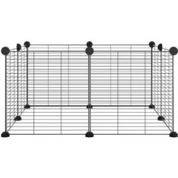 Cage animaux de compagnie à 8 panneaux Noir 35x35 cm Acier Vidaxl n/a