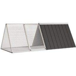 Clapier lapin Cage pour lapin Anthracite 201,5x80,5x71 cm Acier galvanisé 85954