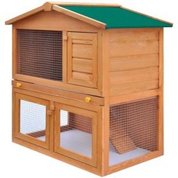 Clapier lapin d'extérieur | Cage Enclos à Lapin Enclos pour petits animaux 3 portes Bois 41659