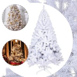 Sapin de Noël Décoration de Noël Sapin artificiel avec support Artificiel Matériau pvc Blanc 150cm