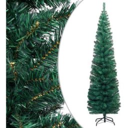 Sapin de Noël artificiel mince avec support Vert 210 cm pvc Vidaxl n/a