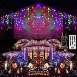 Rideau Lumineux Noël Extérieur - 10.8M 432 led Guirlande Lumineuse électrique avec Télécommande, 8