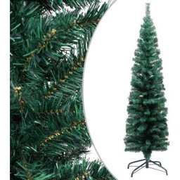 Sapin de Noël artificiel mince avec support Vert 120 cm pvc Vidaxl n/a