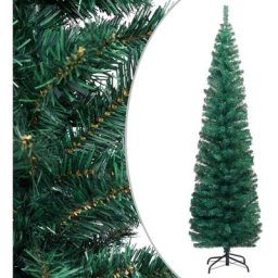 Sapin de Noël artificiel mince avec support Vert 180 cm pvc Vidaxl n/a