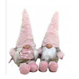 Gnome of the Woods décoratif peloucche rose paire de 52 cm décoration décozzo