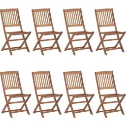 Chaises pliables d'extérieur 8 pcs Bois d'acacia solide Vidaxl n/a