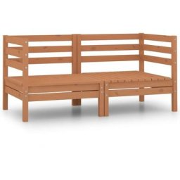 Canapés d'angle de jardin 2 pcs Marron miel Bois de pin massif Vidaxl marron miel