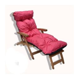Coussin bain de soleil imperméable réversible fuchsia noir 180x60 cm