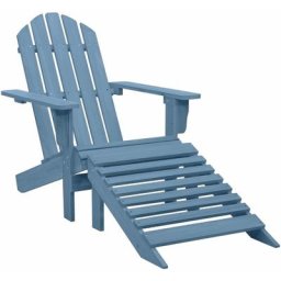 Kalisse - Fauteuil de jardin Moderne - Chaise de jardin Adirondack avec pouf Bois de sapin solide