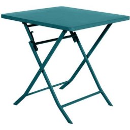 Table carrée pliante Greensboro 2p bleu canard Hespéride - Bleu canard - Bleu canard