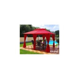 Swing&harmonie - Tonnelle de jardin à rideaux ® 3x4 m bordeaux