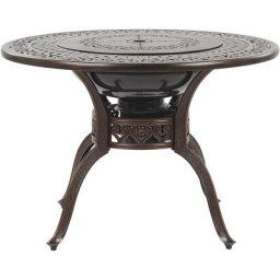 Table de Jardin Braséro Ronde 105 cm en Aluminium Marron Cuivré Manfria - Marron