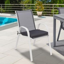 Idmarket - Lot de 6 coussins de chaise de jardin 40x40 cm galette extérieur/intérieur gris