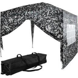 Instent - Tonnelle asic 3x3 m avec 2 panneaux latéraux (1 fermeture éclair + 1 avec fenêtre),