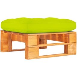 Pouf palette de jardin Bois de pin imprégné de marron miel Vidaxl Vert vif