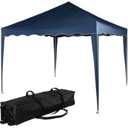 Instent - Structure de tonnelle pliante 3x3m acier basic, couleur bleu, avec sac de transport à