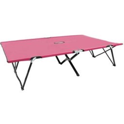 Chaise longue pliable 2 places | Bain de soleil Transat Rose Acier 48062 - Rose