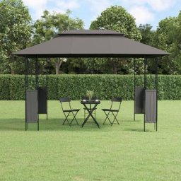Maisonchic - Tonnelle de jardin Tonnelle Barnum Belvédère avec toit anthracite 400x300x270 cm acier