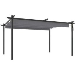 Vidaxl - Tonnelle de jardin avec toit rétractable 4x3 m Anthracite Anthracite